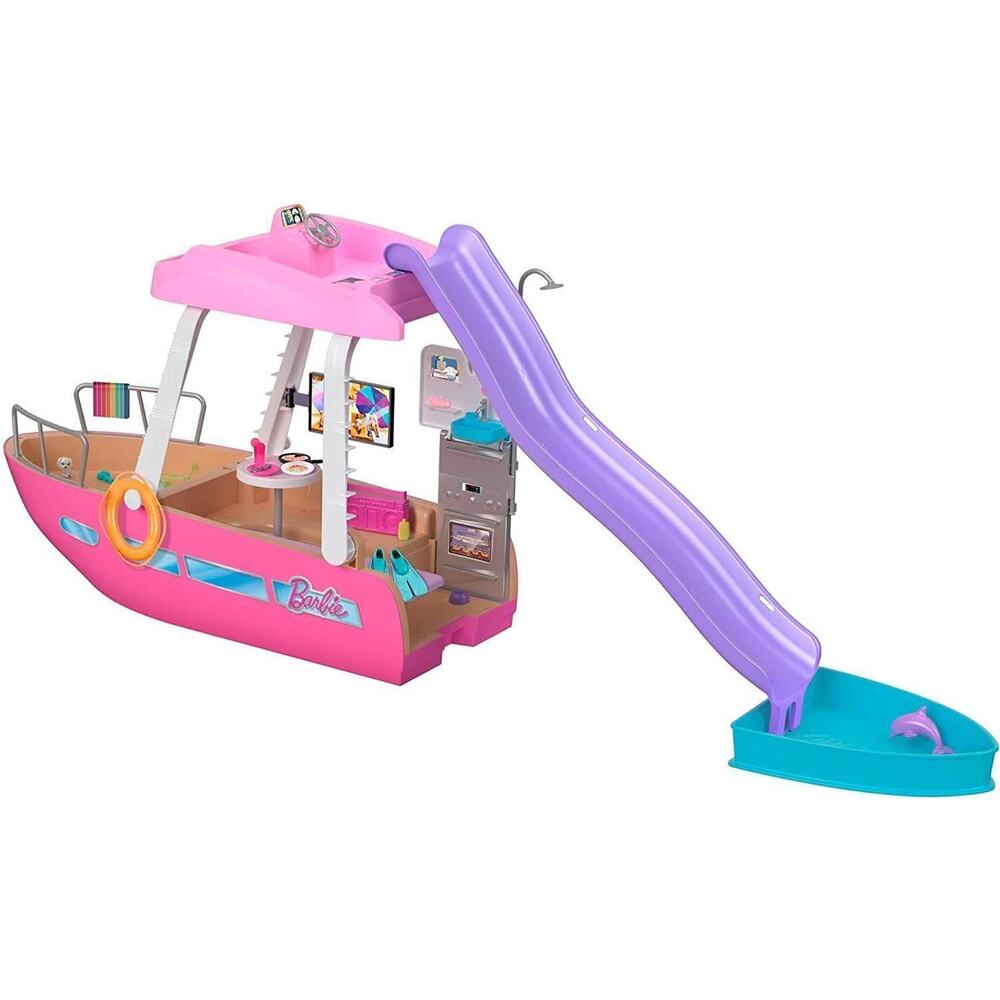 Barbie Dream Boat Playset with 20+ Accessories Including Dolphin  Pool and Slide
